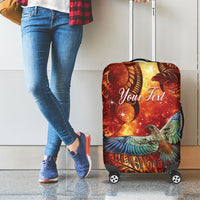 New Zealand Kea Bird Matariki Personalised Luggage Cover Silver Fern Maori Pattern