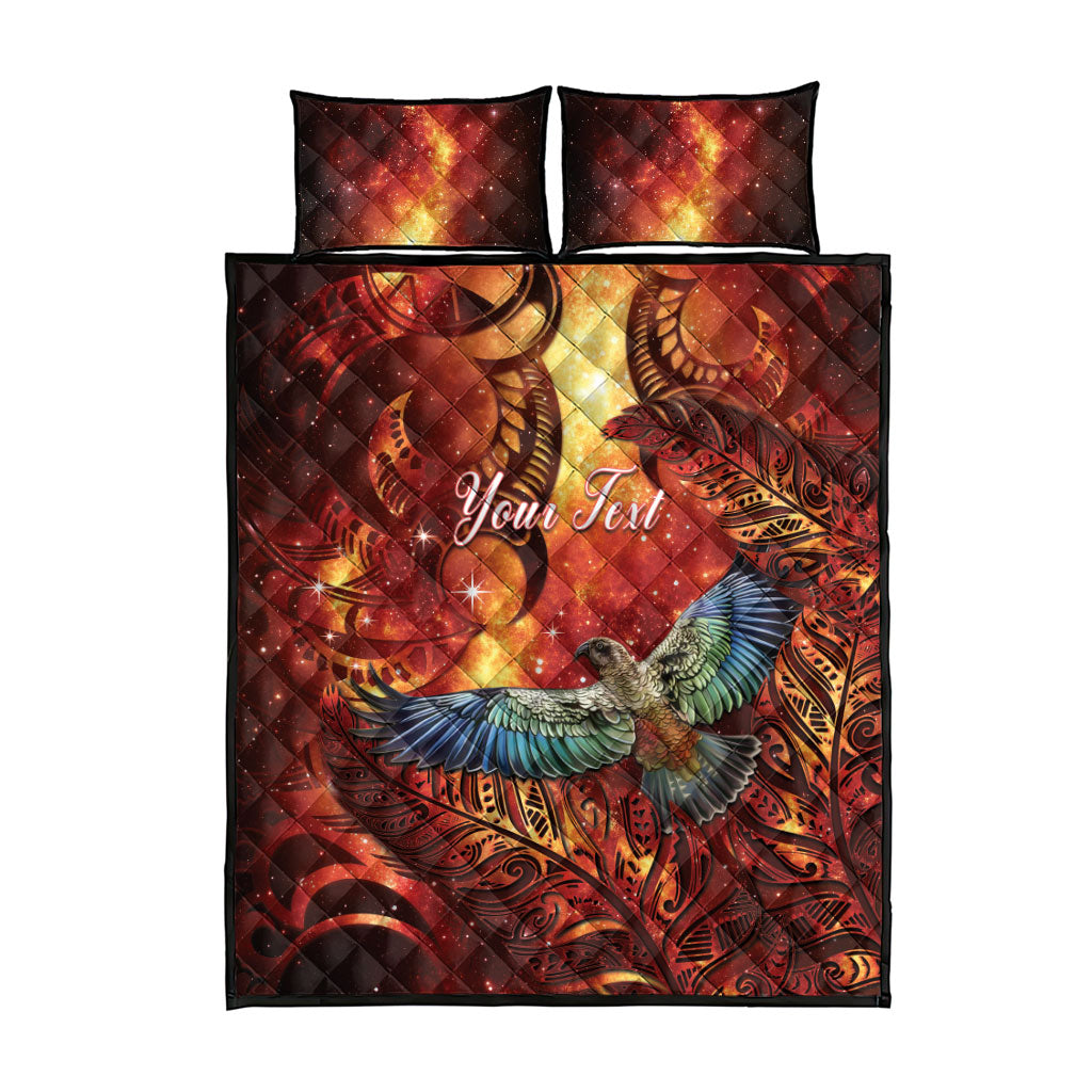 New Zealand Kea Bird Matariki Personalised Quilt Bed Set Silver Fern Maori Pattern