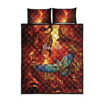 New Zealand Kea Bird Matariki Personalised Quilt Bed Set Silver Fern Maori Pattern