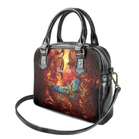 New Zealand Kea Bird Matariki Personalised Shoulder Handbag Silver Fern Maori Pattern
