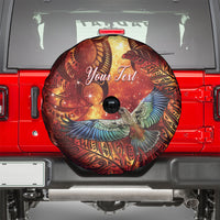 New Zealand Kea Bird Matariki Personalised Spare Tire Cover Silver Fern Maori Pattern