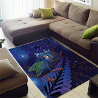 Takahe New Zealand Personalised Area Rug Harakeke Silver Fern Maori Pattern