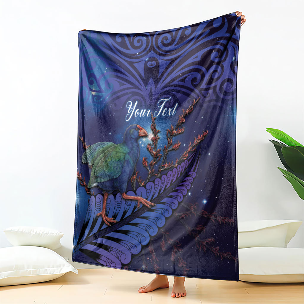 Takahe New Zealand Personalised Blanket Harakeke Silver Fern Maori Pattern