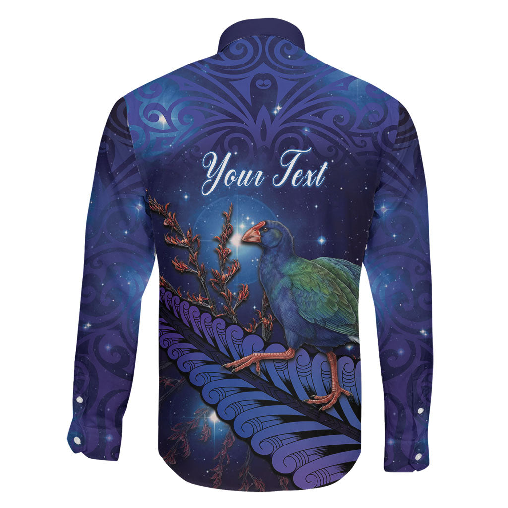Takahe New Zealand Personalised Family Matching Off The Shoulder Long Sleeve Dress and Hawaiian Shirt Harakeke Silver Fern Maori Pattern LT22 - Polynesian Pride