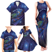 Takahe New Zealand Personalised Family Matching Tank Maxi Dress and Hawaiian Shirt Harakeke Silver Fern Maori Pattern LT22 - Polynesian Pride
