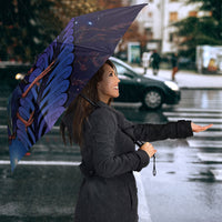 Takahe New Zealand Personalised Umbrella Harakeke Silver Fern Maori Pattern