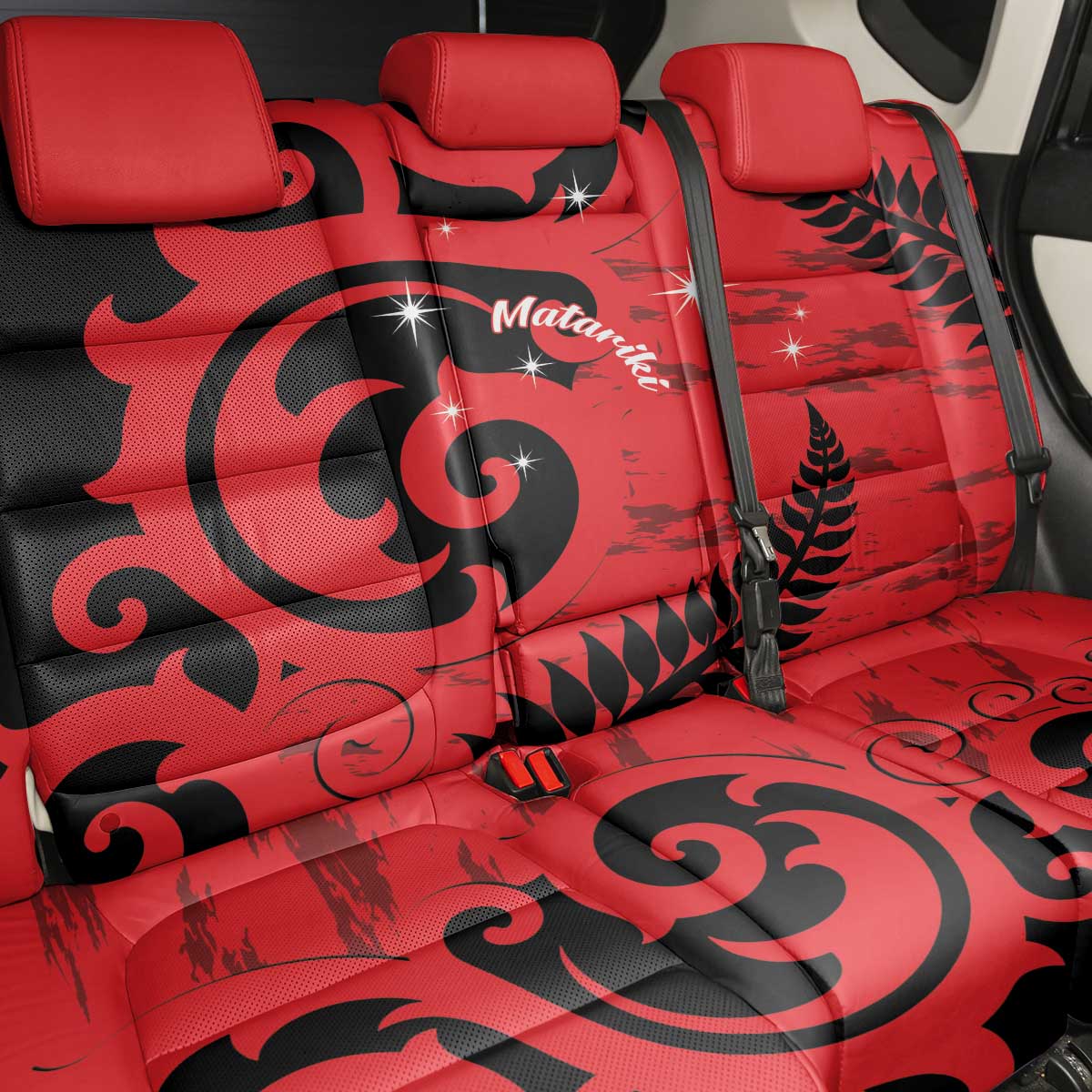 New Zealand Matariki Back Car Seat Cover Maori New Year Koru Pattern