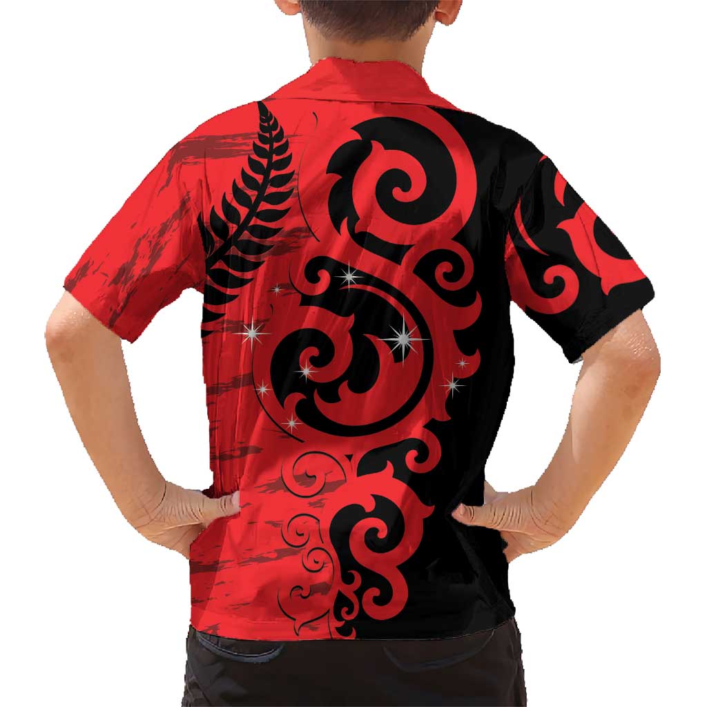 New Zealand Matariki Family Matching Off The Shoulder Long Sleeve Dress and Hawaiian Shirt Maori New Year Koru Pattern LT22 - Polynesian Pride
