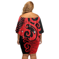 New Zealand Matariki Family Matching Off Shoulder Short Dress and Hawaiian Shirt Maori New Year Koru Pattern LT22 - Polynesian Pride