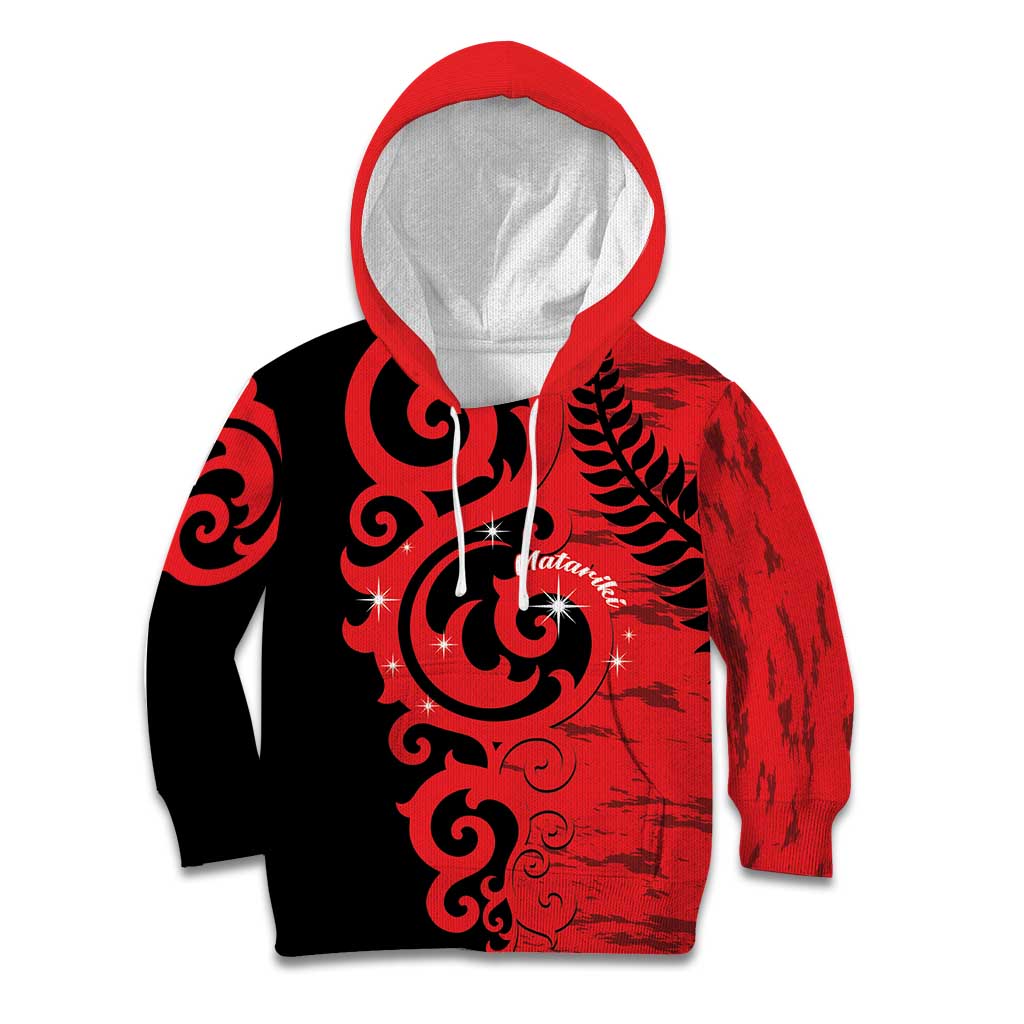 New Zealand Matariki Kid Hoodie Maori New Year Koru Pattern