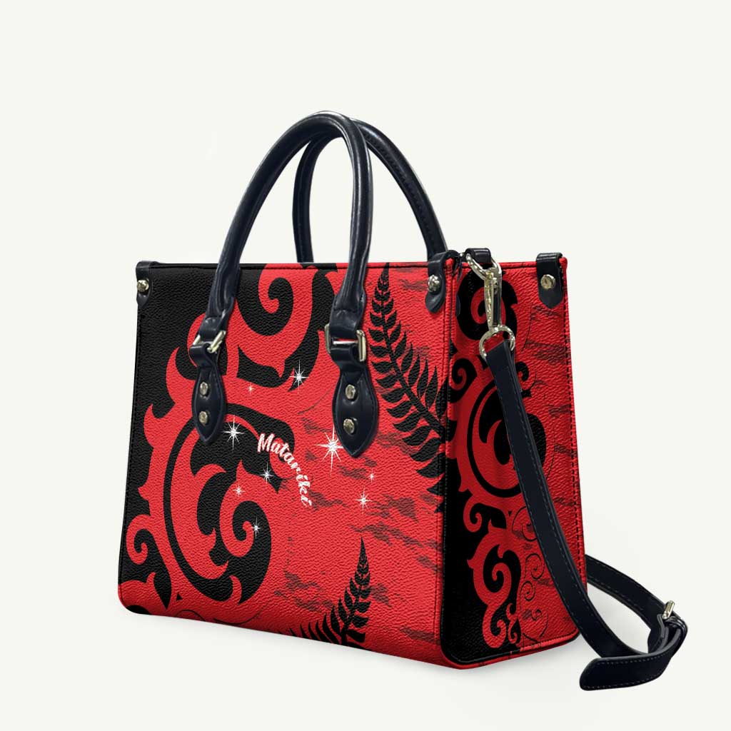 New Zealand Matariki Leather Bag Maori New Year Koru Pattern