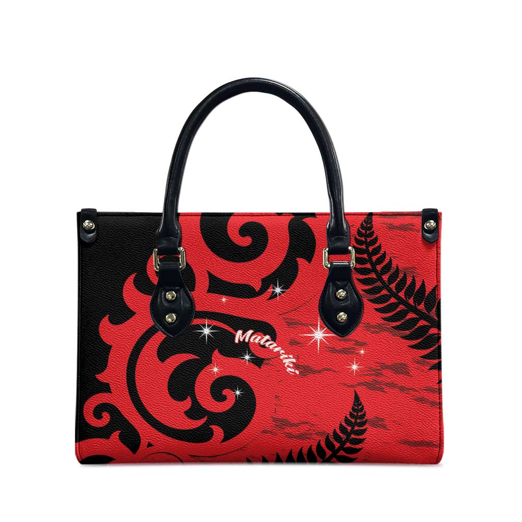 New Zealand Matariki Leather Bag Maori New Year Koru Pattern