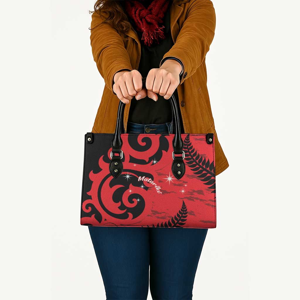 New Zealand Matariki Leather Bag Maori New Year Koru Pattern