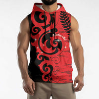New Zealand Matariki Sleeveless Hoodie Maori New Year Koru Pattern