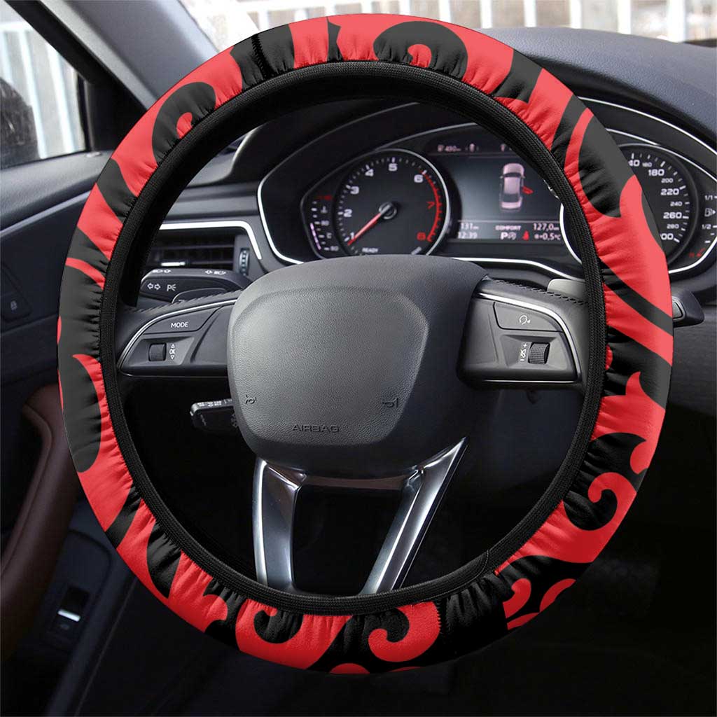 New Zealand Matariki Steering Wheel Cover Maori New Year Koru Pattern