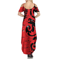 New Zealand Matariki Summer Maxi Dress Maori New Year Koru Pattern