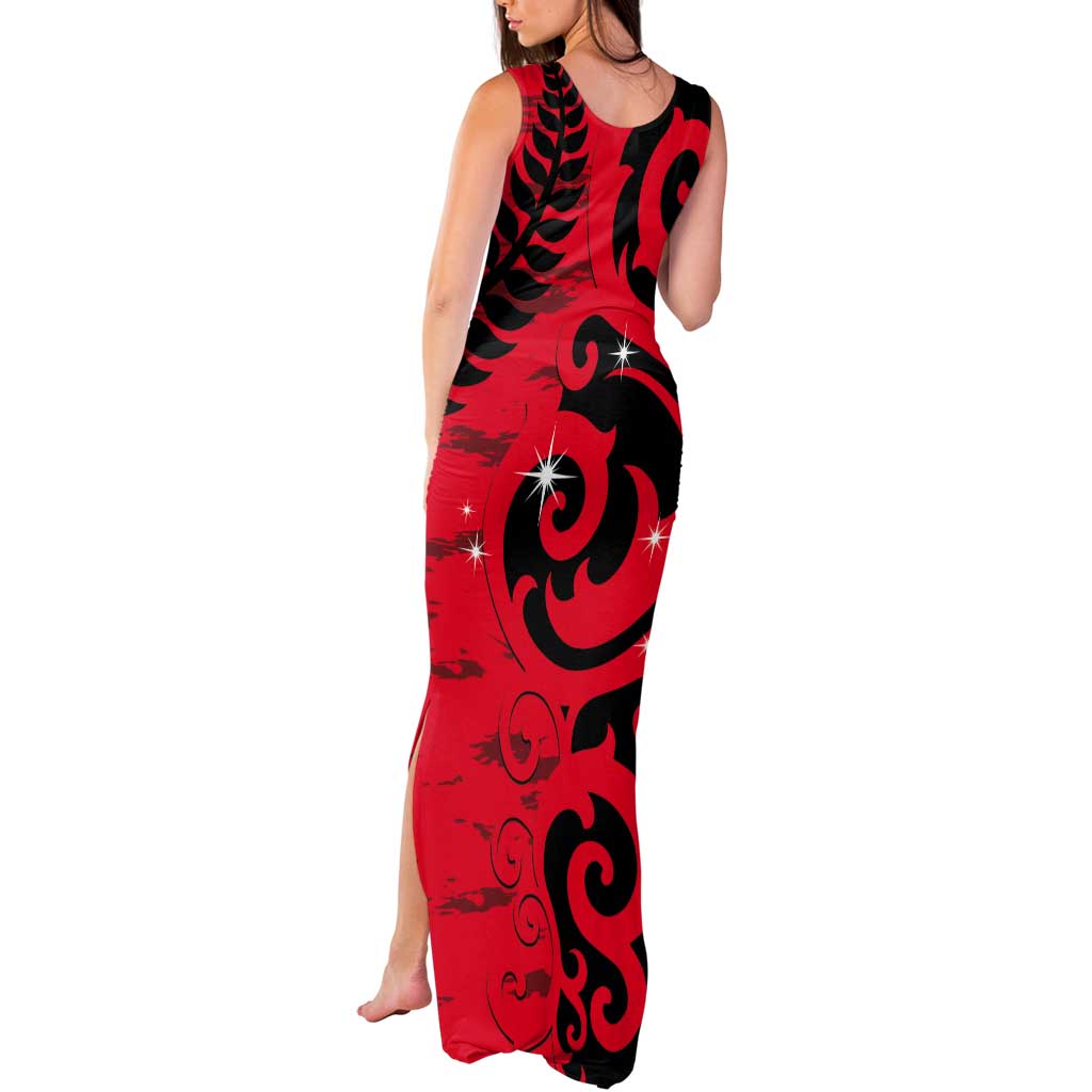 New Zealand Matariki Tank Maxi Dress Maori New Year Koru Pattern
