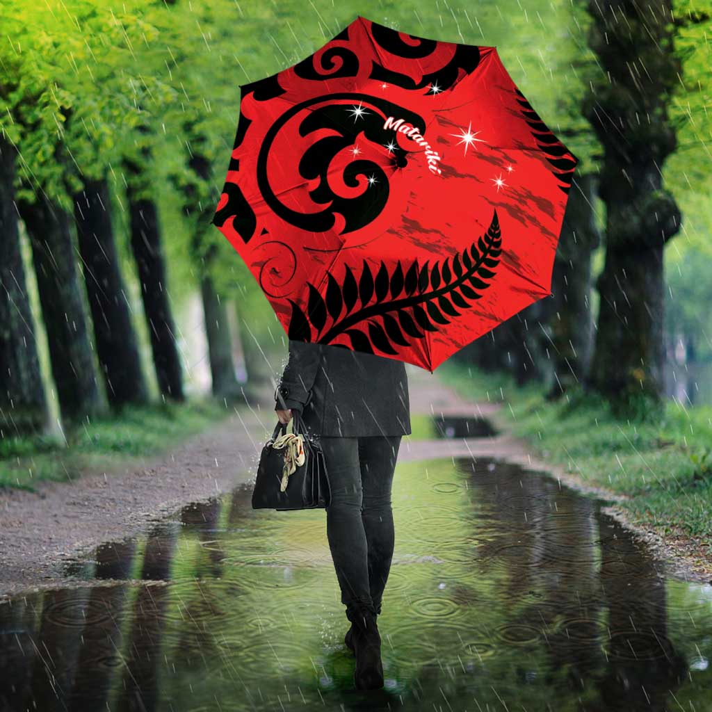 New Zealand Matariki Umbrella Maori New Year Koru Pattern