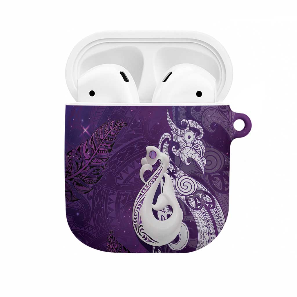 New Zealand Matariki AirPods Case Maori Manaia Galaxy Silver Fern Purple Color