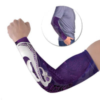 New Zealand Matariki Arm Sleeves Maori Manaia Galaxy Silver Fern Purple Color LT22 Set of 2 Purple - Polynesian Pride