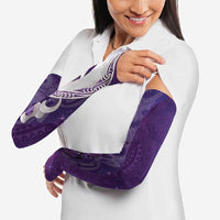 New Zealand Matariki Arm Sleeves Maori Manaia Galaxy Silver Fern Purple Color LT22 - Polynesian Pride