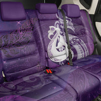 New Zealand Matariki Back Car Seat Cover Maori Manaia Galaxy Silver Fern Purple Color LT22 - Polynesian Pride