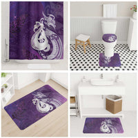 New Zealand Matariki Bathroom Set Maori Manaia Galaxy Silver Fern Purple Color