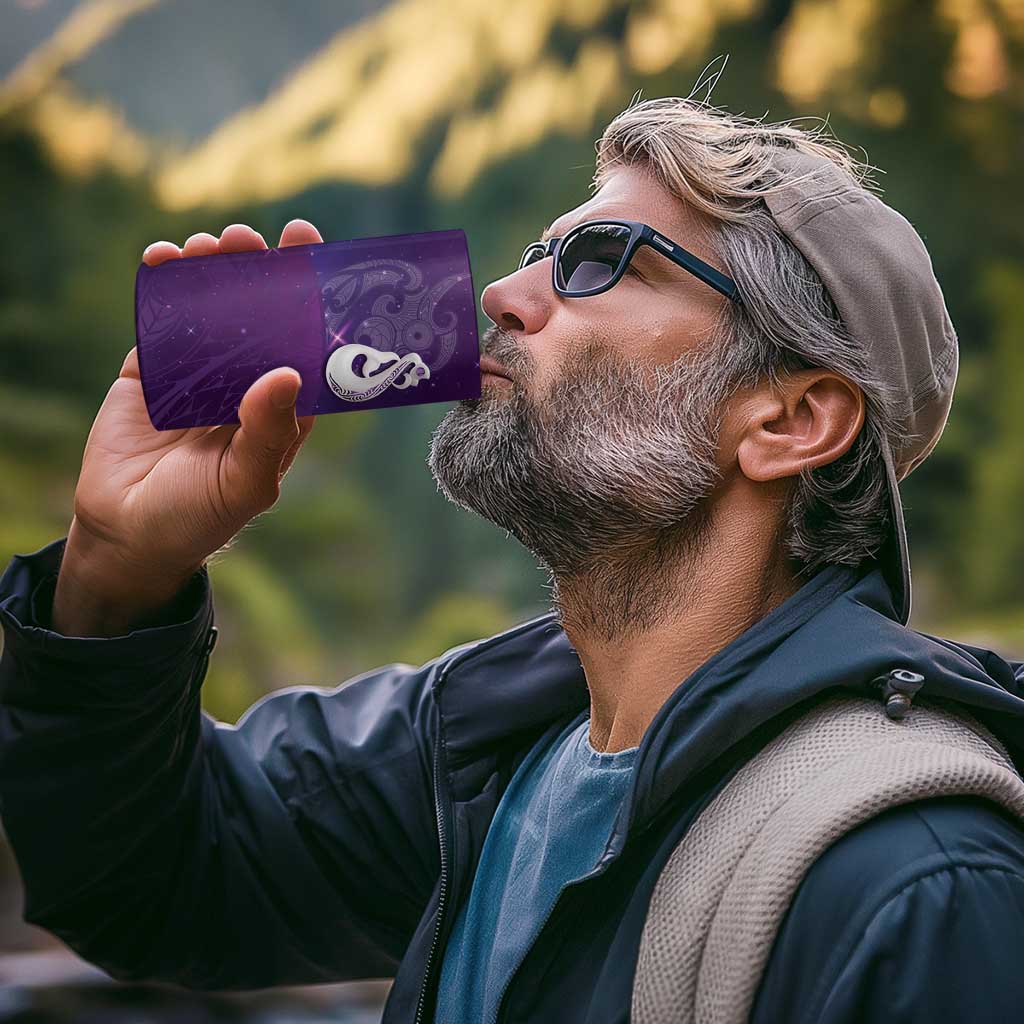 New Zealand Matariki 4 in 1 Can Cooler Tumbler Maori Manaia Galaxy Silver Fern Purple Color LT22 - Polynesian Pride