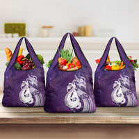 New Zealand Matariki Grocery Bag Maori Manaia Galaxy Silver Fern Purple Color
