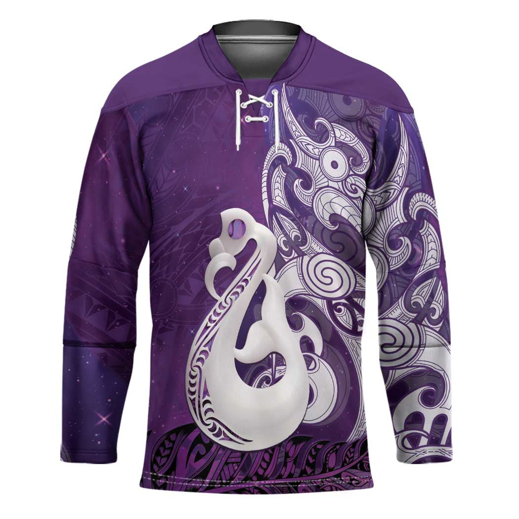 New Zealand Matariki Hockey Jersey Maori Manaia Galaxy Silver Fern Purple Color