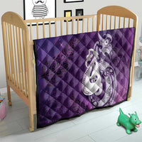 New Zealand Matariki Quilt Maori Manaia Galaxy Silver Fern Purple Color