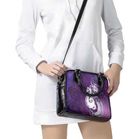 New Zealand Matariki Shoulder Handbag Maori Manaia Galaxy Silver Fern Purple Color