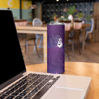 New Zealand Matariki Skinny Tumbler Maori Manaia Galaxy Silver Fern Purple Color LT22 - Polynesian Pride