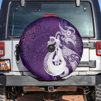 New Zealand Matariki Spare Tire Cover Maori Manaia Galaxy Silver Fern Purple Color LT22 Purple - Polynesian Pride