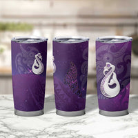 New Zealand Matariki Tumbler Cup Maori Manaia Galaxy Silver Fern Purple Color LT22 - Polynesian Pride