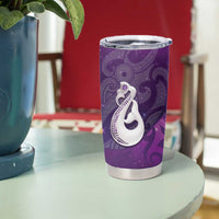 New Zealand Matariki Tumbler Cup Maori Manaia Galaxy Silver Fern Purple Color LT22 - Polynesian Pride