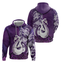 New Zealand Matariki Zip Hoodie Maori Manaia Galaxy Silver Fern Purple Color LT22 - Polynesian Pride