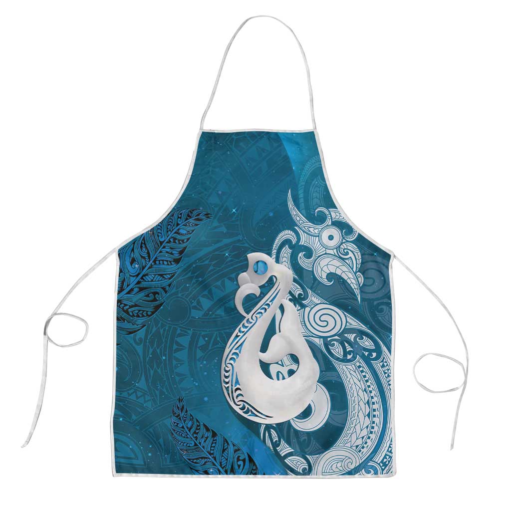 New Zealand Matariki Apron Maori Manaia Galaxy Silver Fern Blue Color