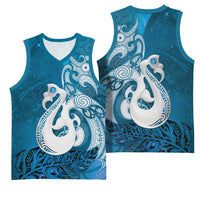 New Zealand Matariki Basketball Jersey Maori Manaia Galaxy Silver Fern Blue Color