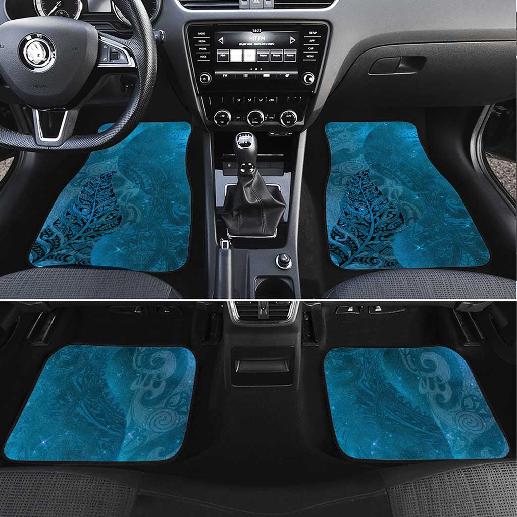 New Zealand Matariki Car Mats Maori Manaia Galaxy Silver Fern Blue Color