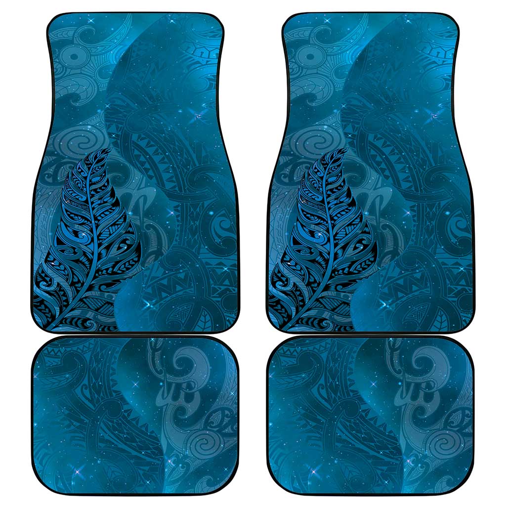 New Zealand Matariki Car Mats Maori Manaia Galaxy Silver Fern Blue Color