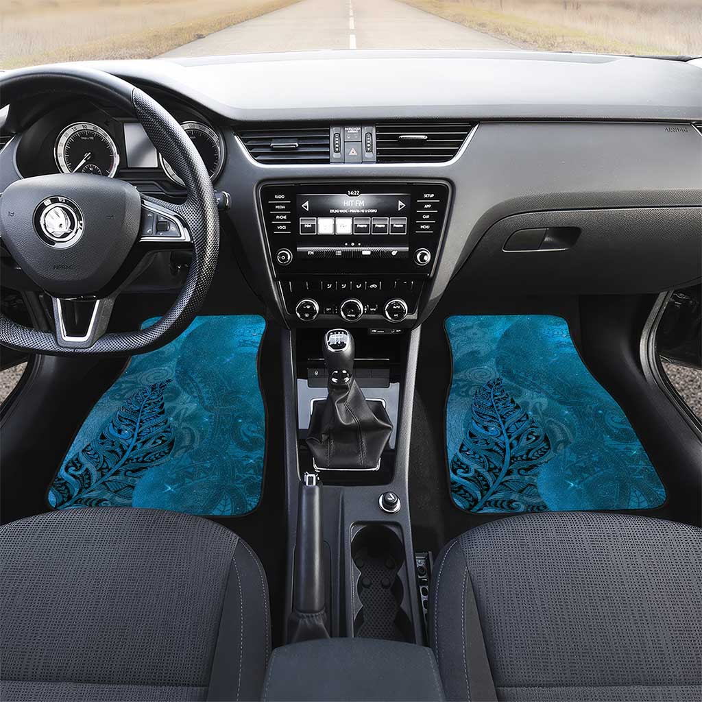 New Zealand Matariki Car Mats Maori Manaia Galaxy Silver Fern Blue Color