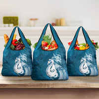 New Zealand Matariki Grocery Bag Maori Manaia Galaxy Silver Fern Blue Color