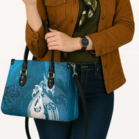 New Zealand Matariki Leather Bag Maori Manaia Galaxy Silver Fern Blue Color