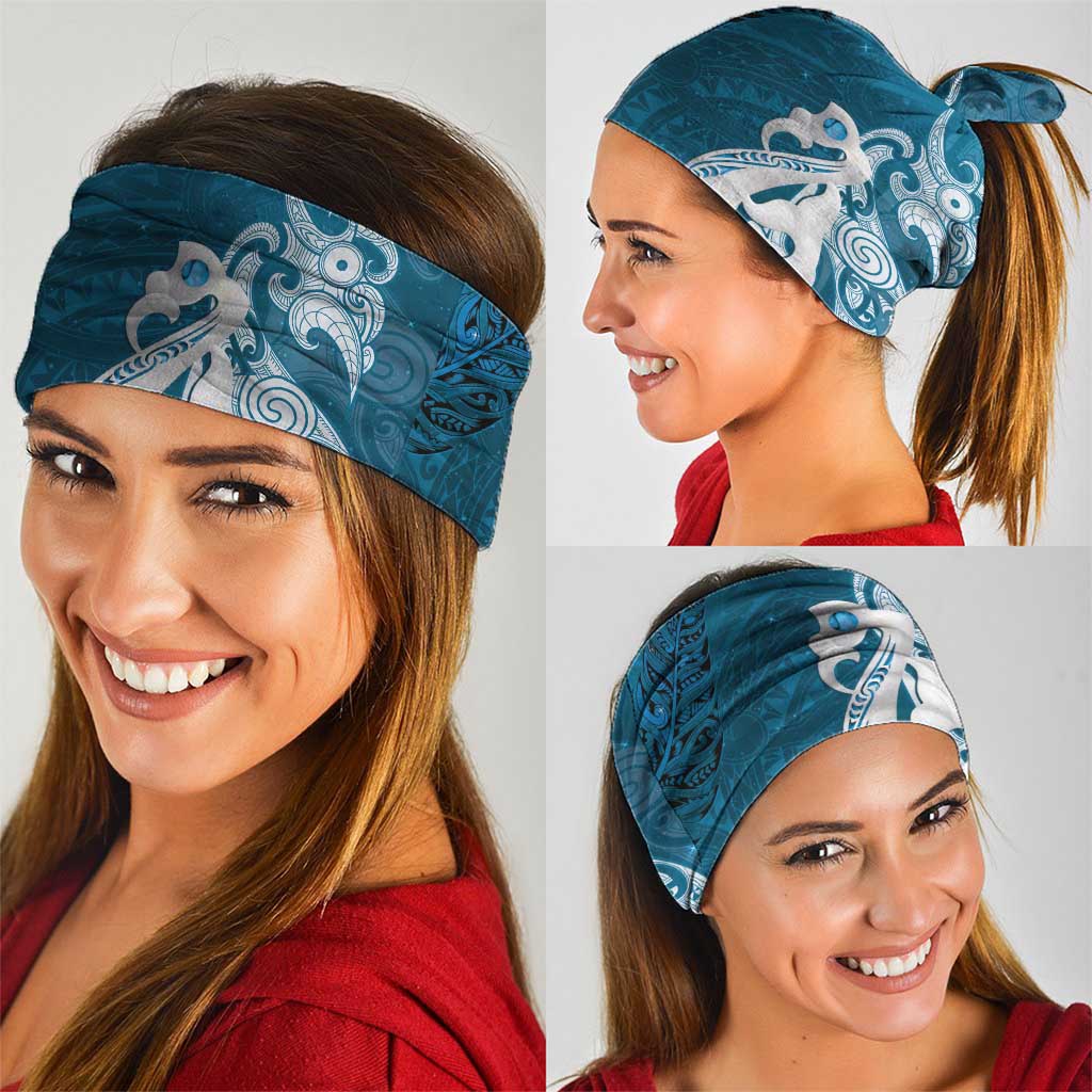 New Zealand Matariki Neck Gaiter Maori Manaia Galaxy Silver Fern Blue Color
