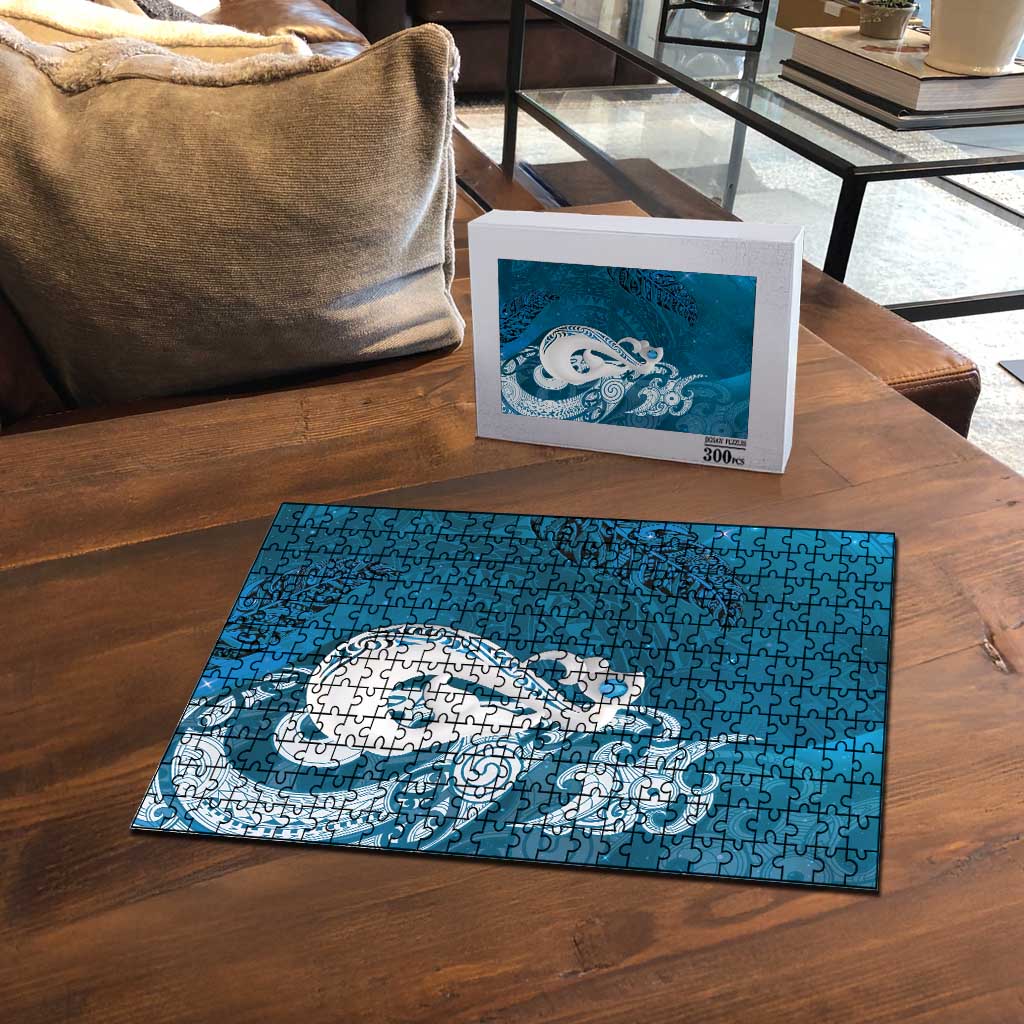 New Zealand Matariki Puzzle Maori Manaia Galaxy Silver Fern Blue Color