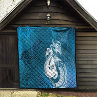 New Zealand Matariki Quilt Maori Manaia Galaxy Silver Fern Blue Color