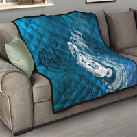 New Zealand Matariki Quilt Maori Manaia Galaxy Silver Fern Blue Color