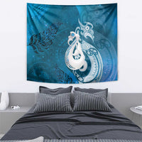 New Zealand Matariki Tapestry Maori Manaia Galaxy Silver Fern Blue Color