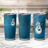 New Zealand Matariki Tumbler Cup Maori Manaia Galaxy Silver Fern Blue Color